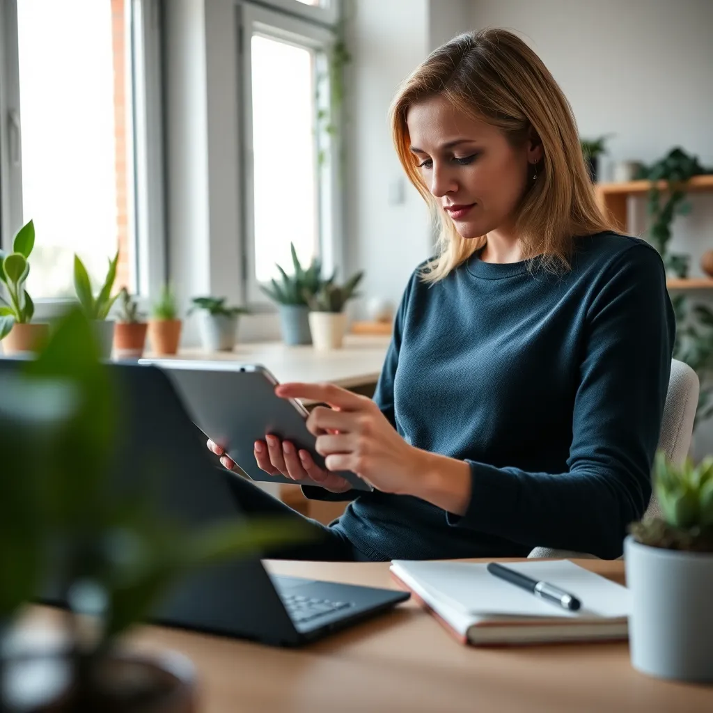 Persoon die budget plant met laptop en notitieblok