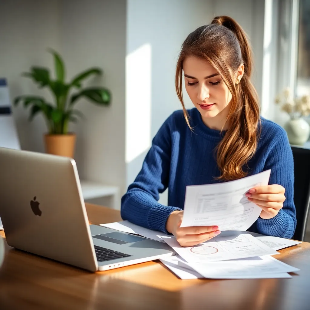 Persoon die financiële administratie ordent en schulden in kaart brengt